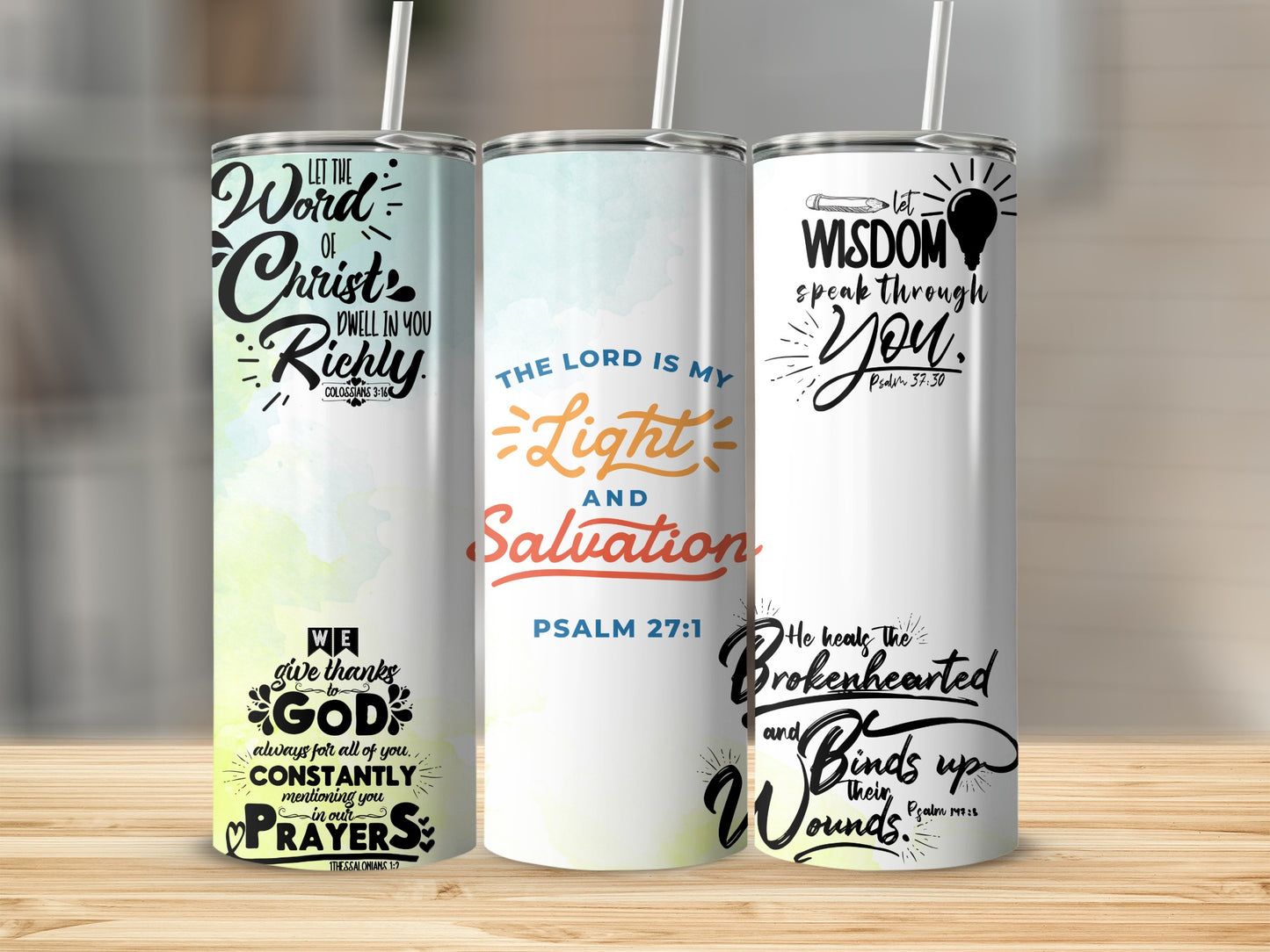 Inspirational Christian Quotes Tumbler Set