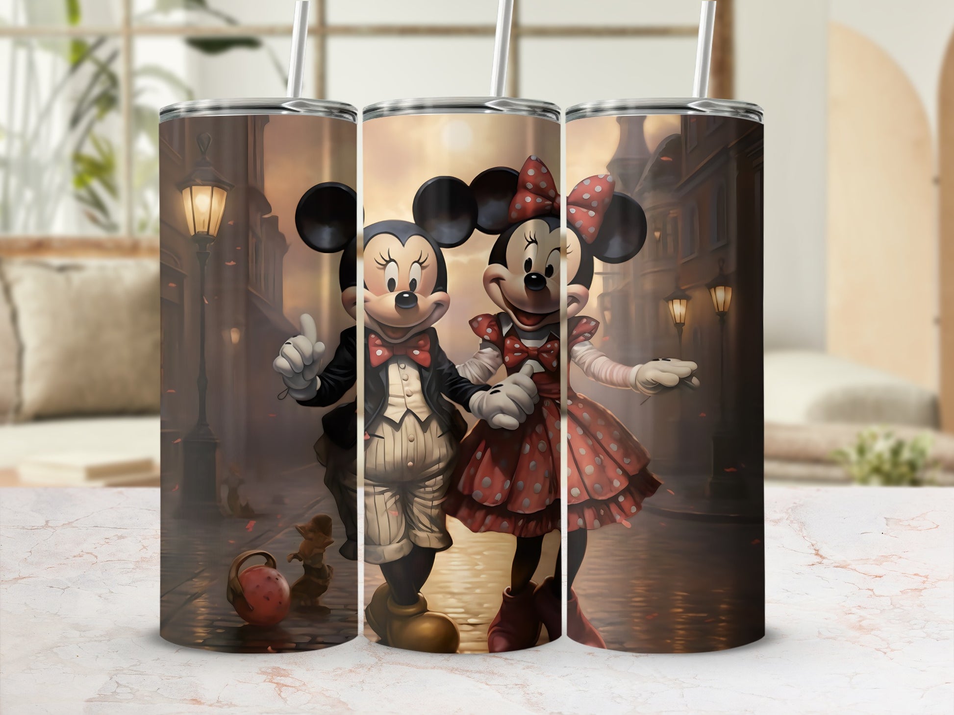 Vintage Street Scene with Beloved Characters Tumbler