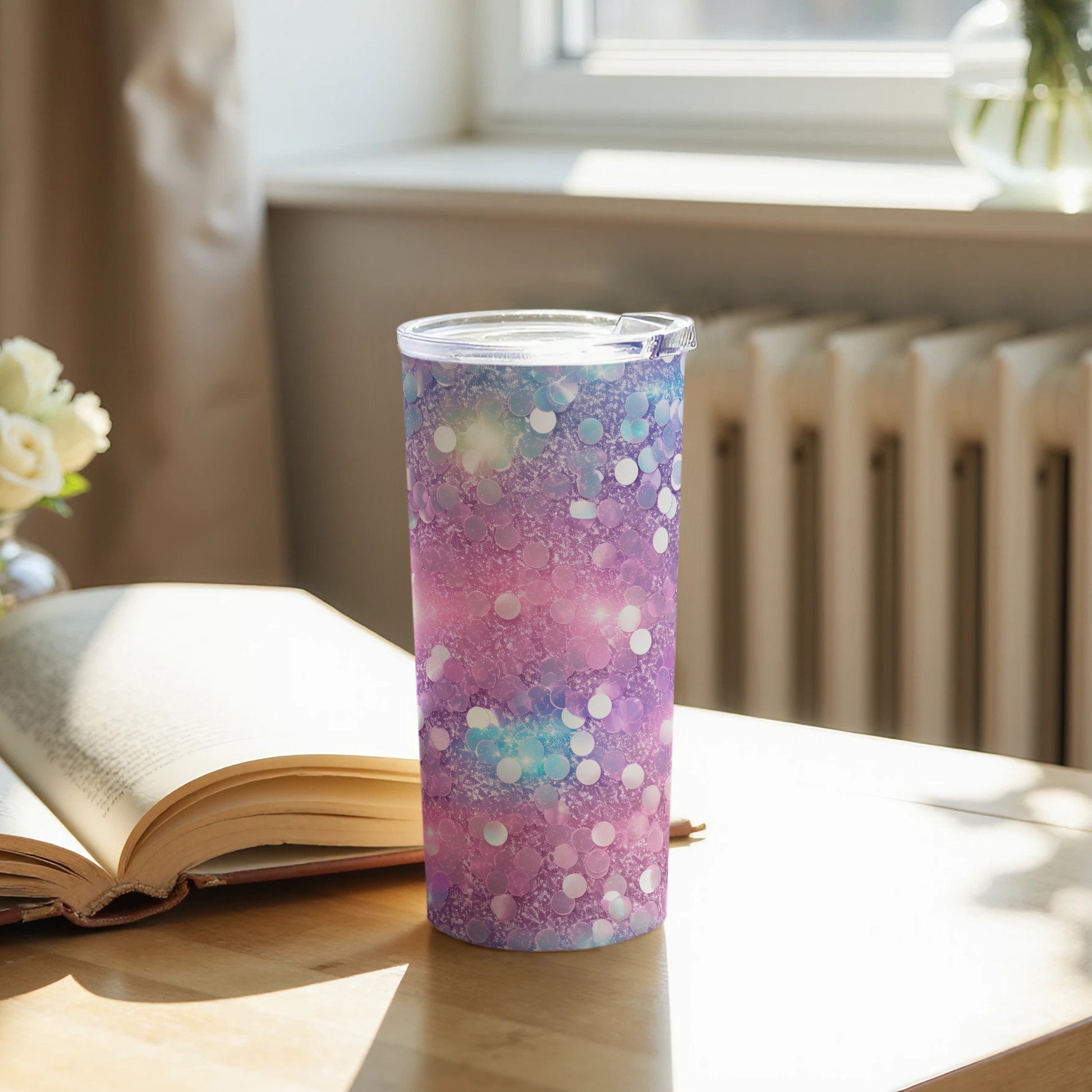 Magical Purple Blue Bubble Effect Tumbler