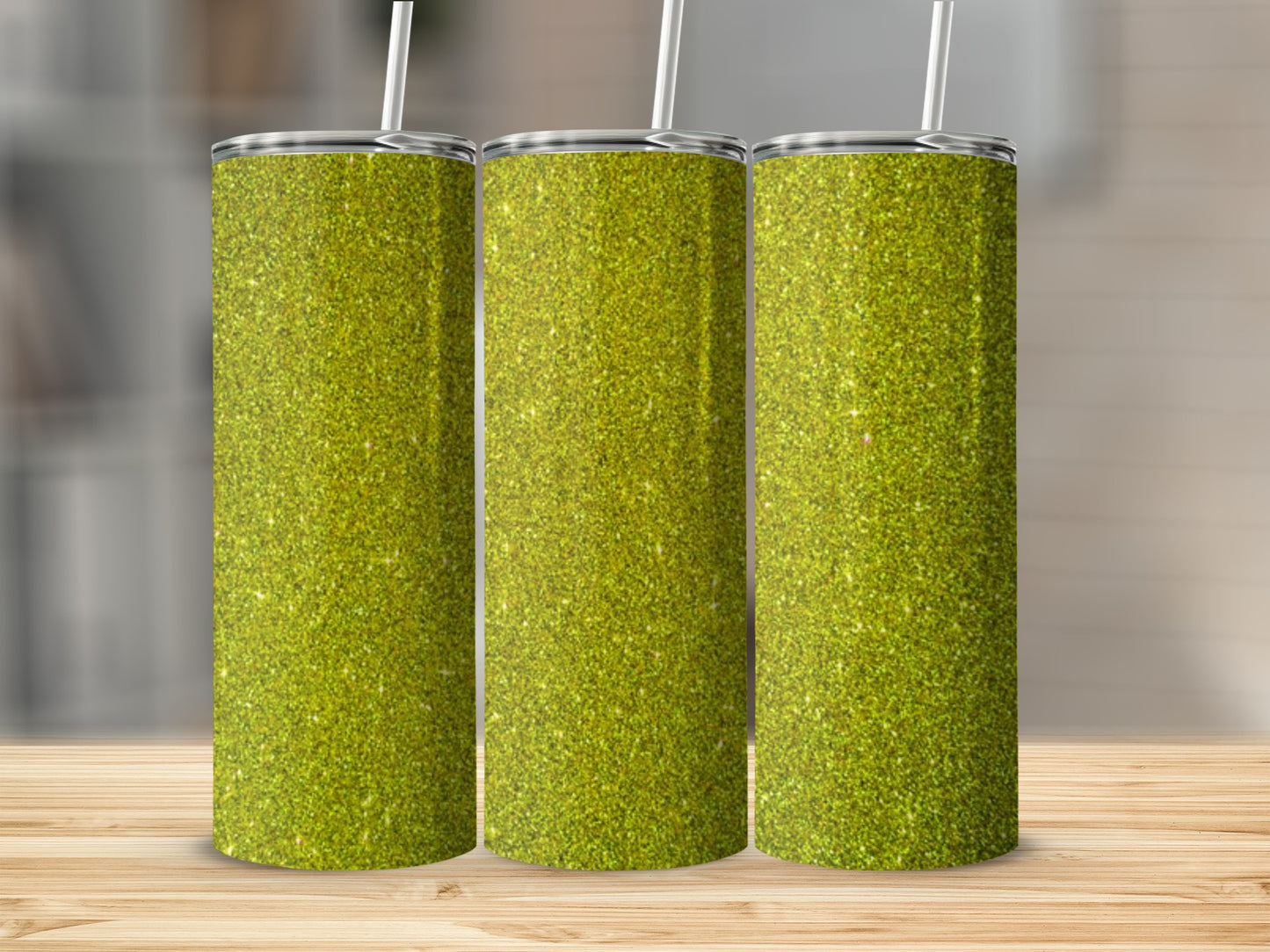 Sparkling Green Glitter Insulated Drink Tumbler