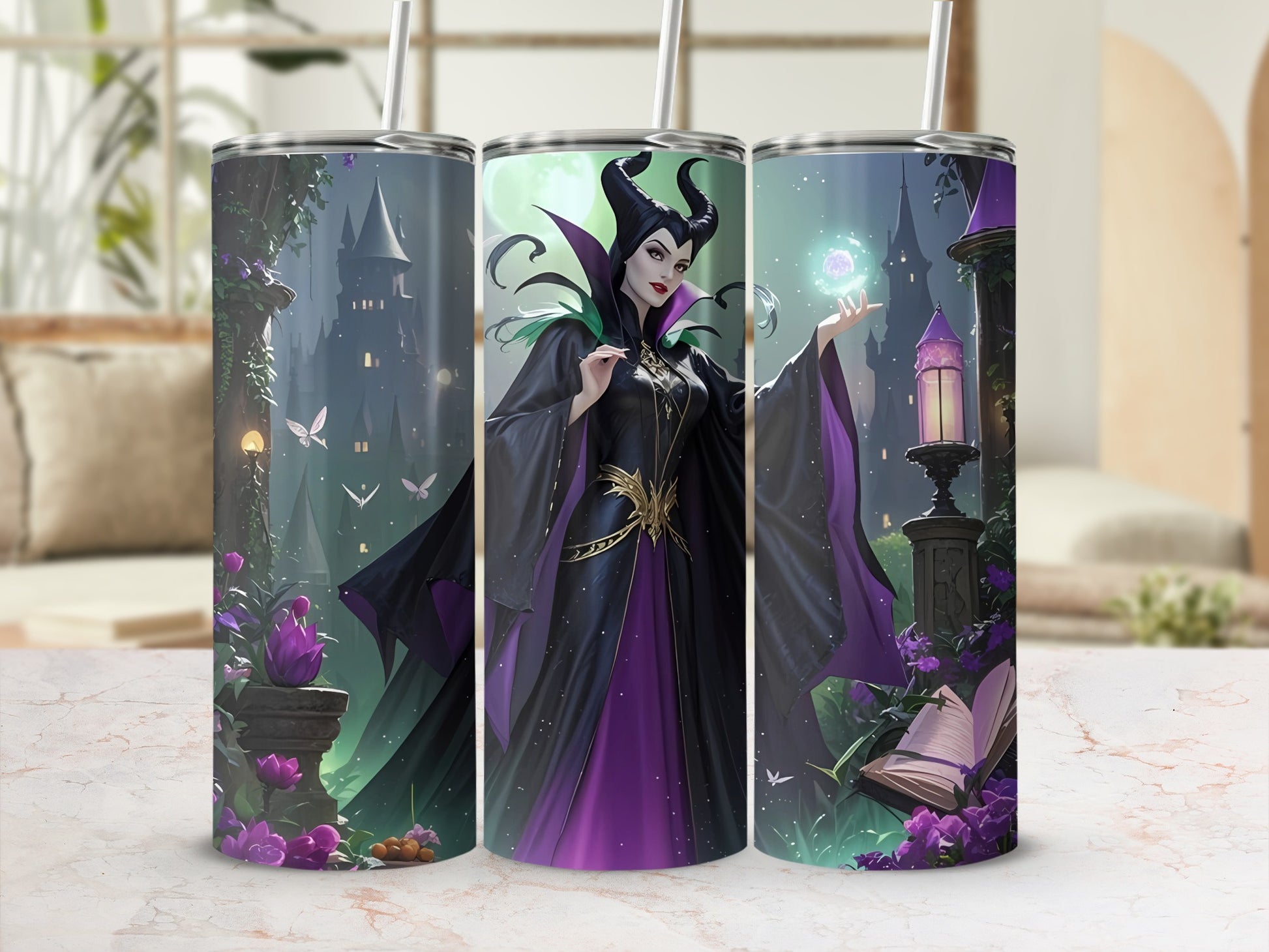 Enchanting Sorceress Castle Illustration Tumbler
