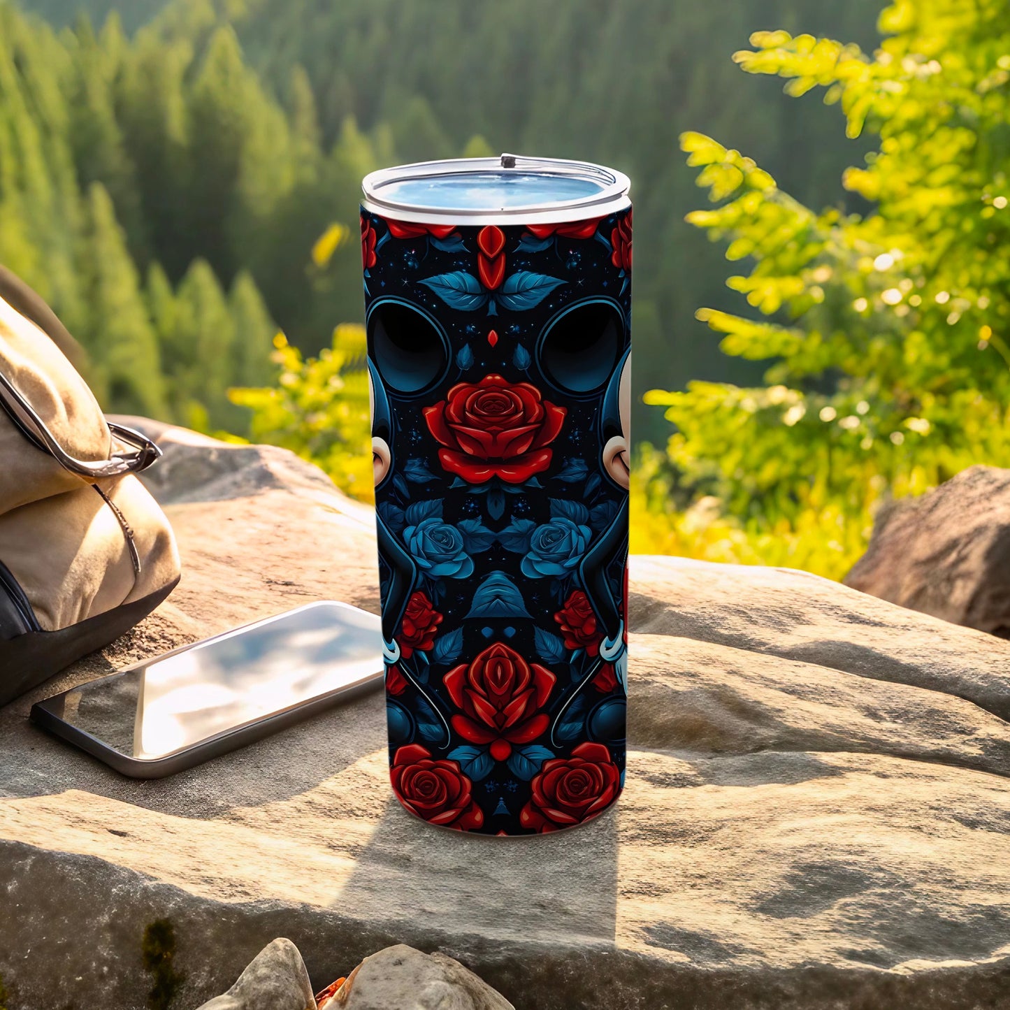 Vibrant Floral Pattern Insulated Travel Tumbler