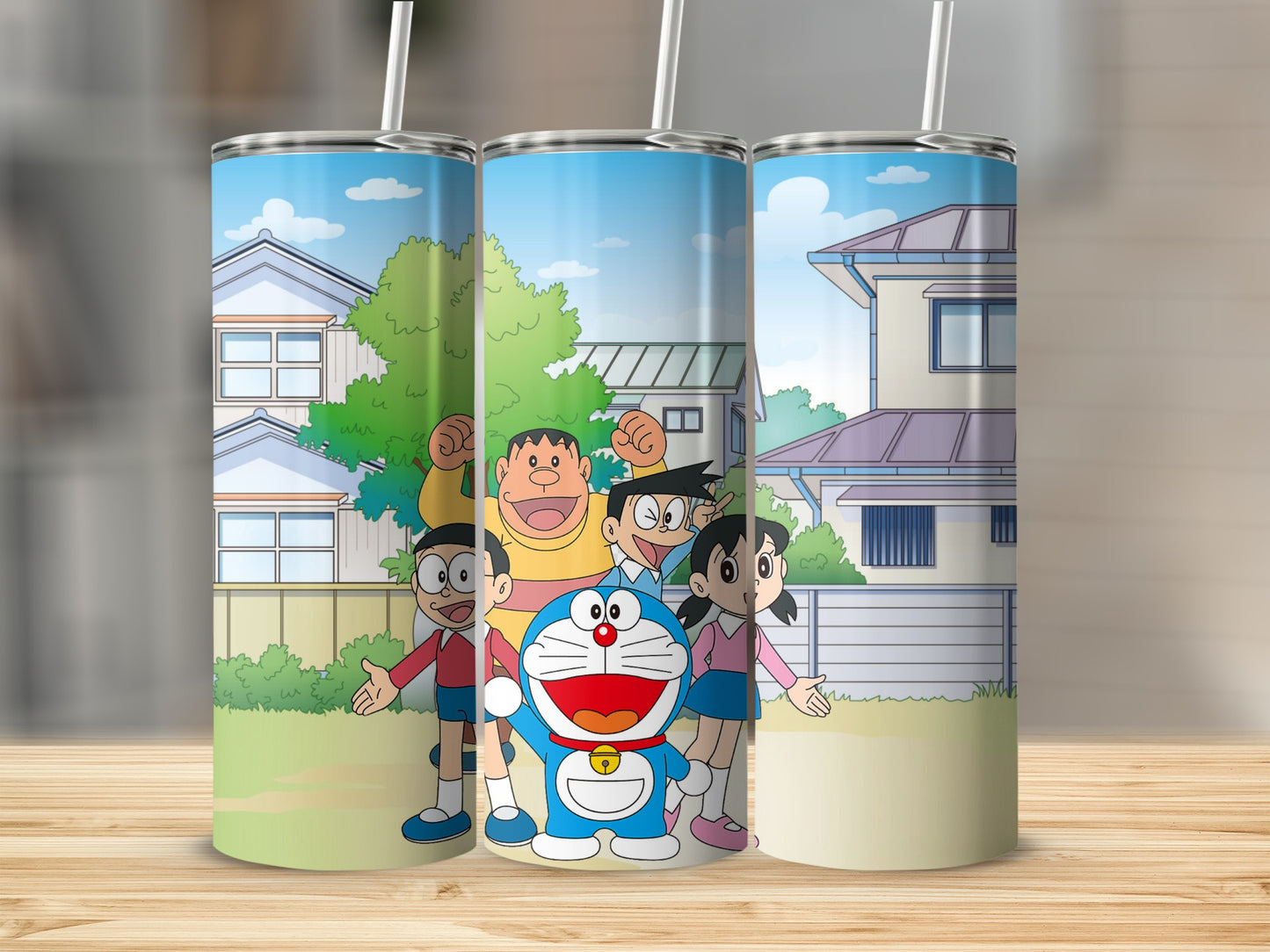 Doraemon and Friends Illustration Tumbler