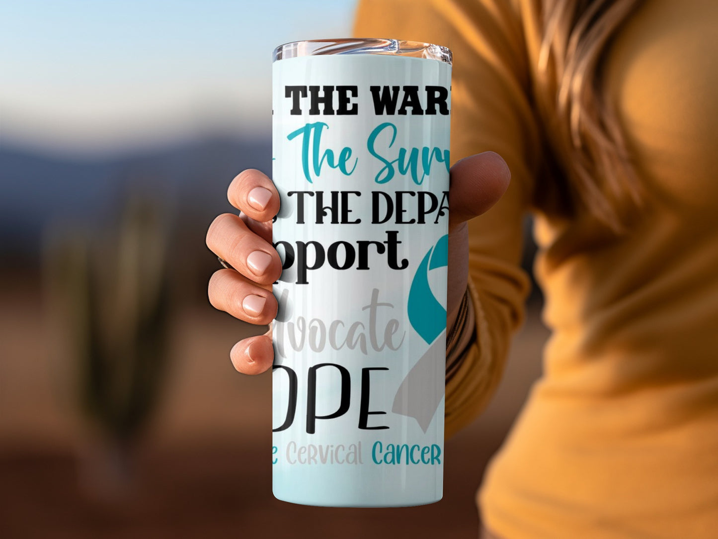 Cervical Cancer Awareness Motivational Travel Mug