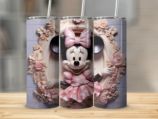 Cute Mouse Character in Pink Outfit Tumbler Product