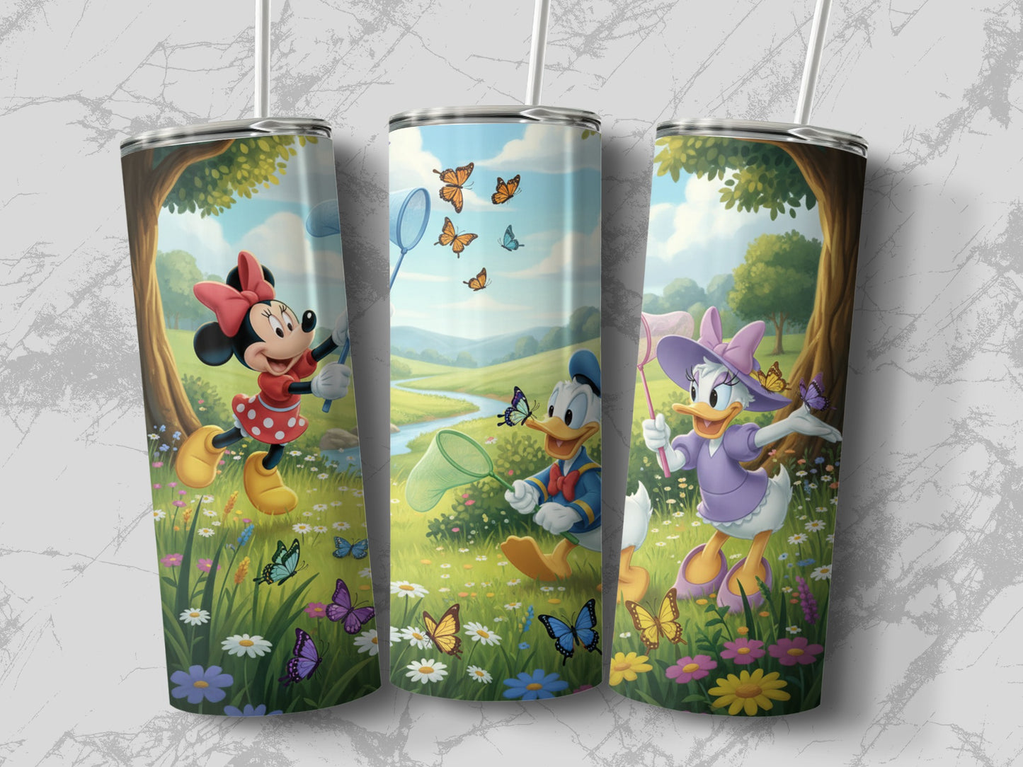 Cartoon Character Themed Cups with Straw for Kids
