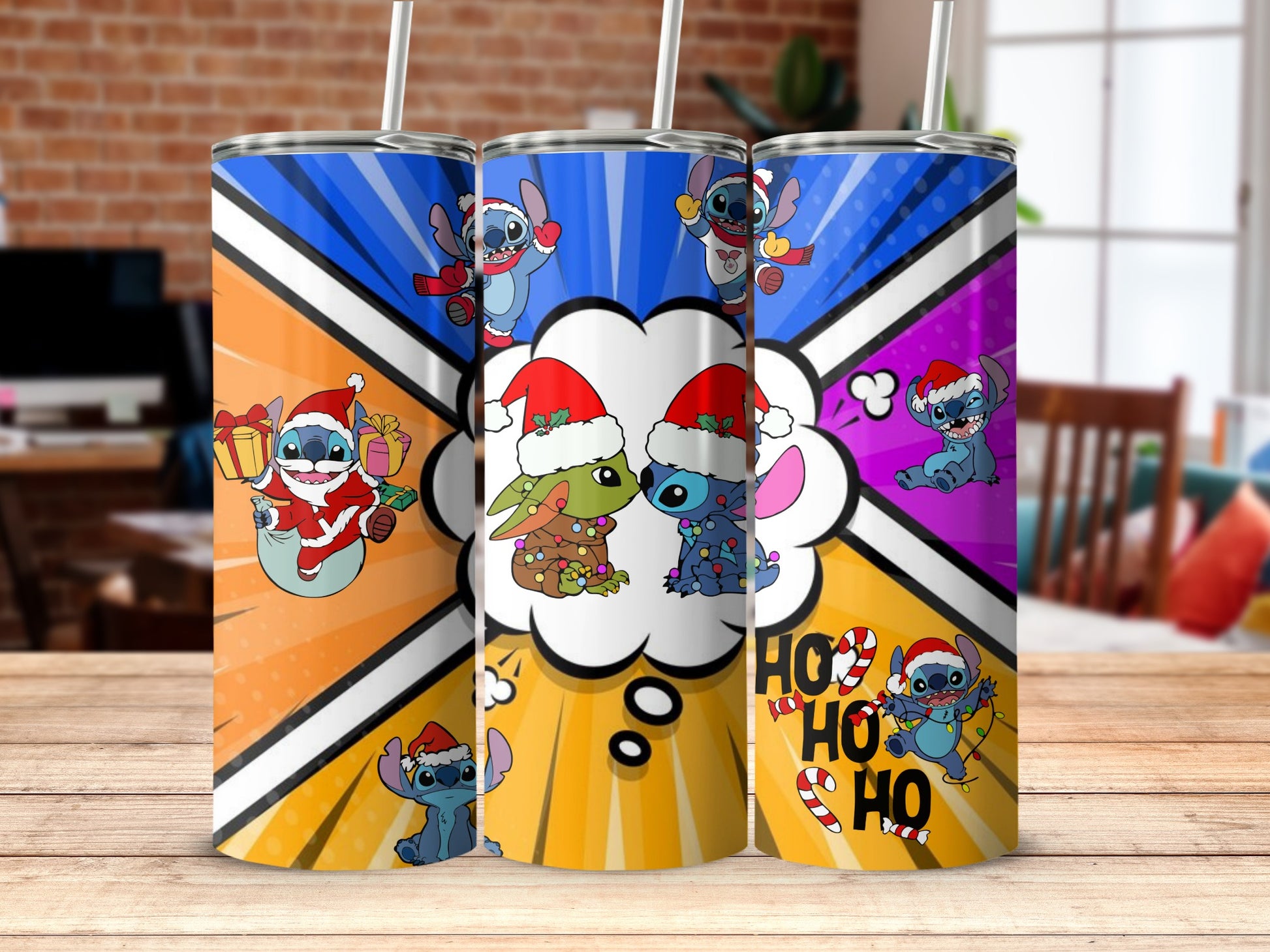 Christmas Characters Holiday Design Tumbler Cups