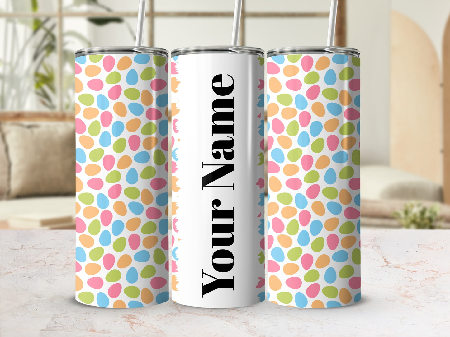 Personalized Polka Dot Design Custom Tumbler Flask