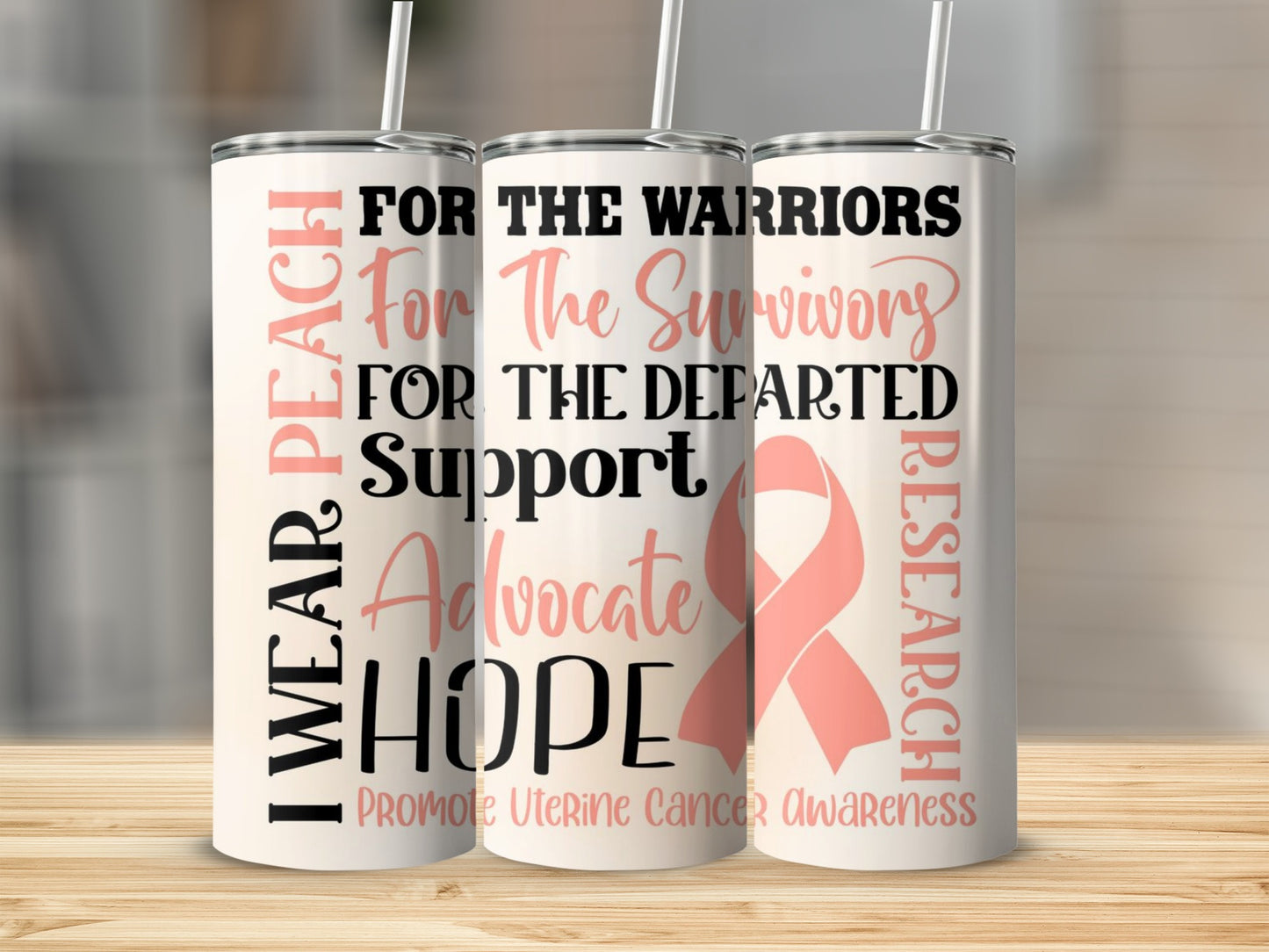 Uterine Cancer Awareness Support Inspirational Tumblers