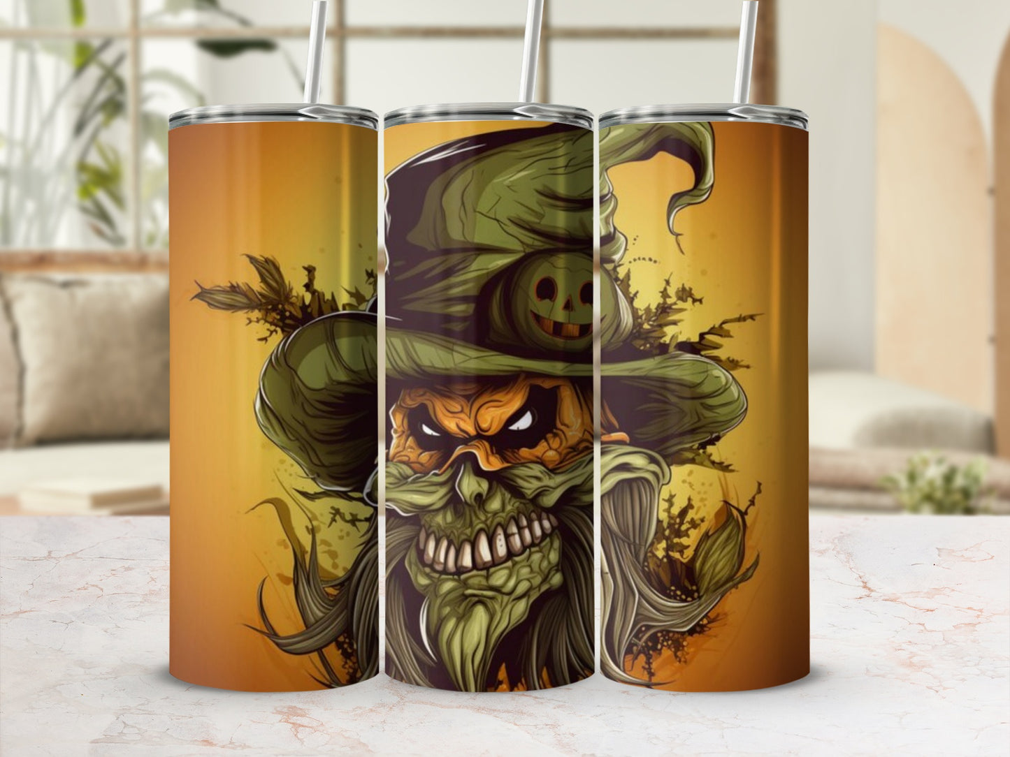 Wicked Green Halloween Witch Stainless Steel Tumbler