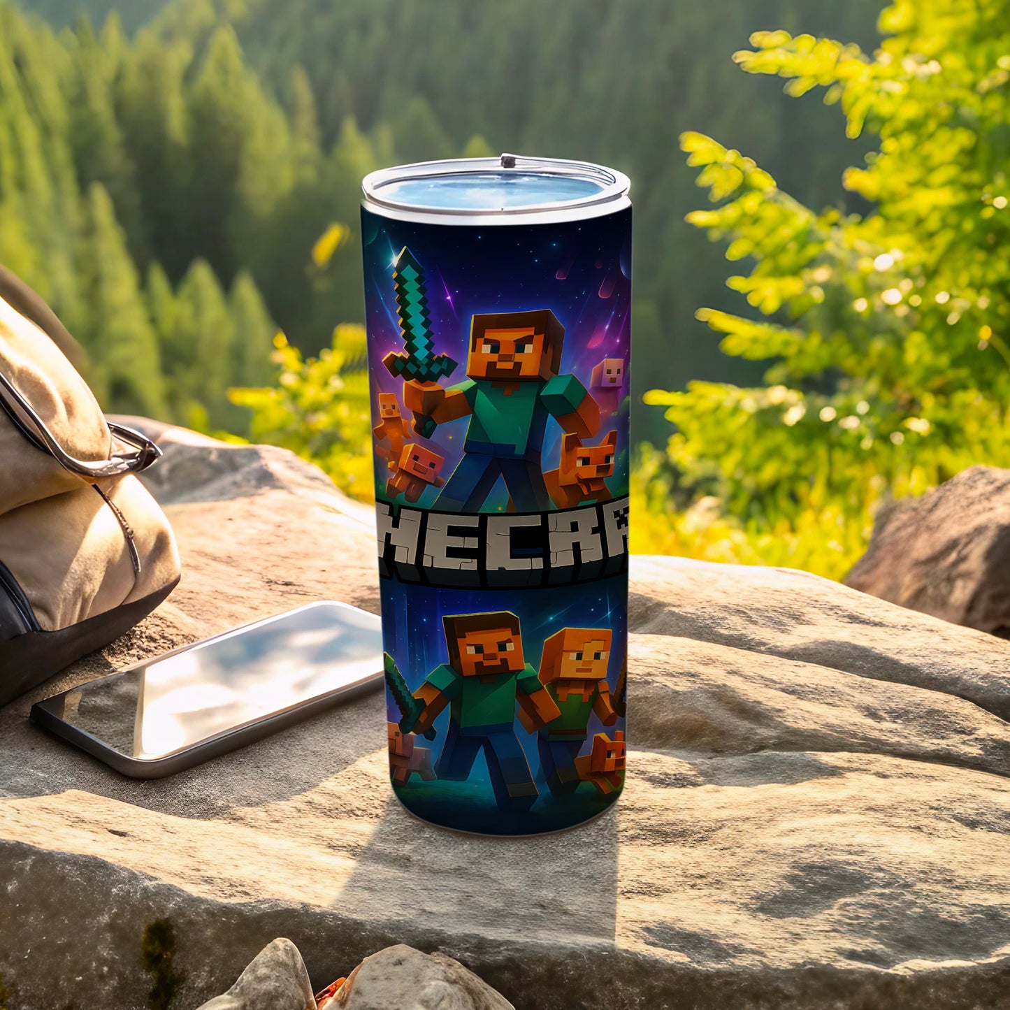 Minecraft-Themed Adventure Design Insulated Tumbler