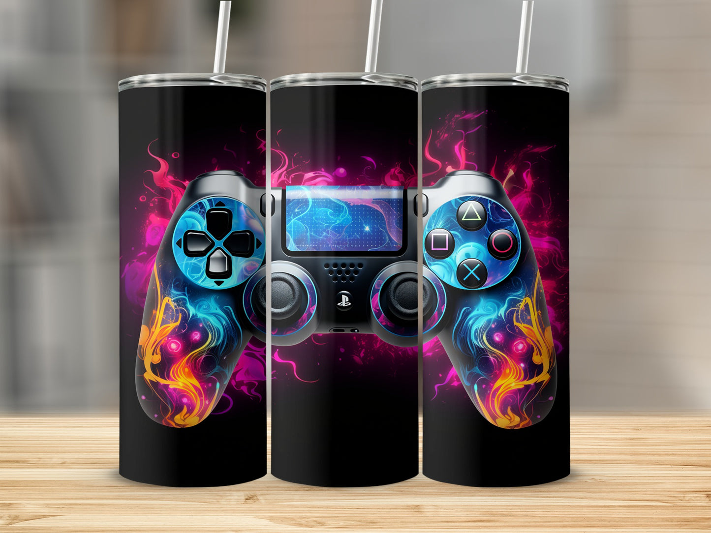 Colorful Gaming Controller Artwork Tumbler