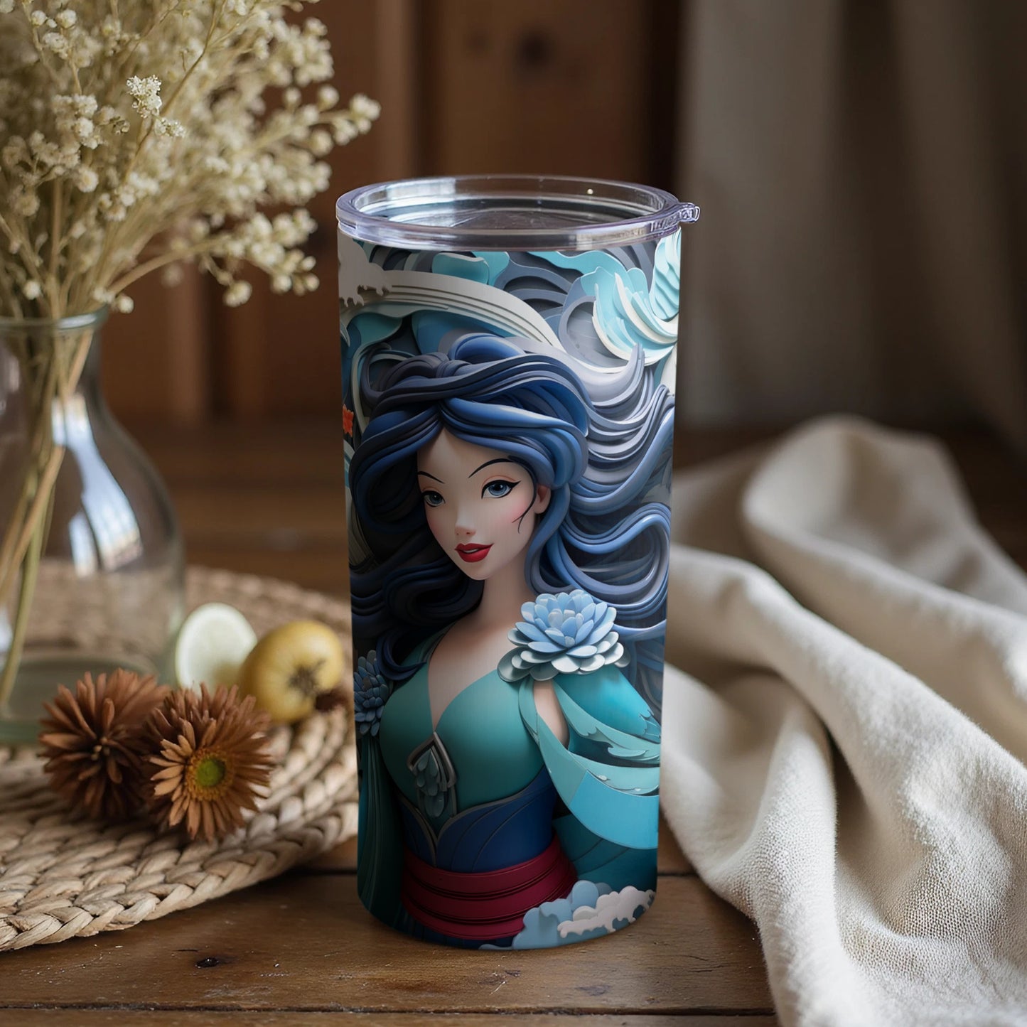 Beautifully Crafted Mermaid Art Insulated Tumbler