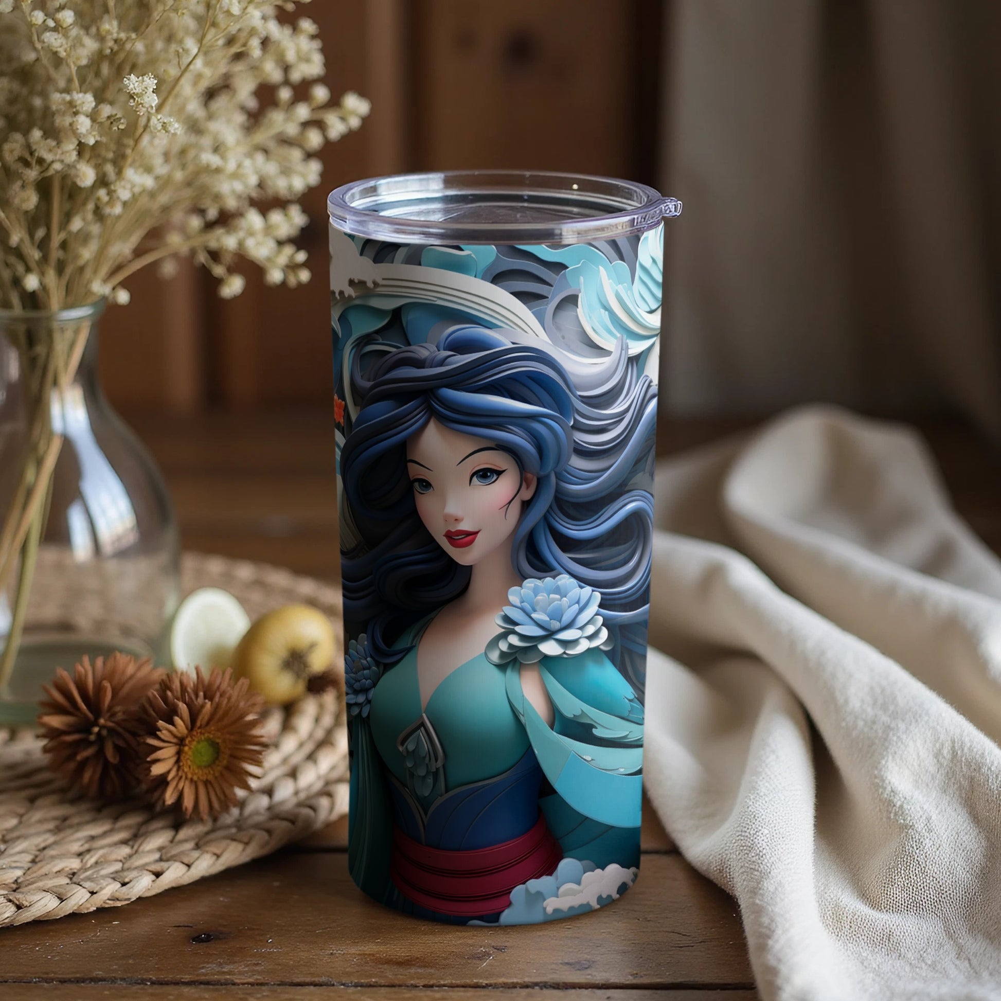 Beautifully Crafted Mermaid Art Insulated Tumbler