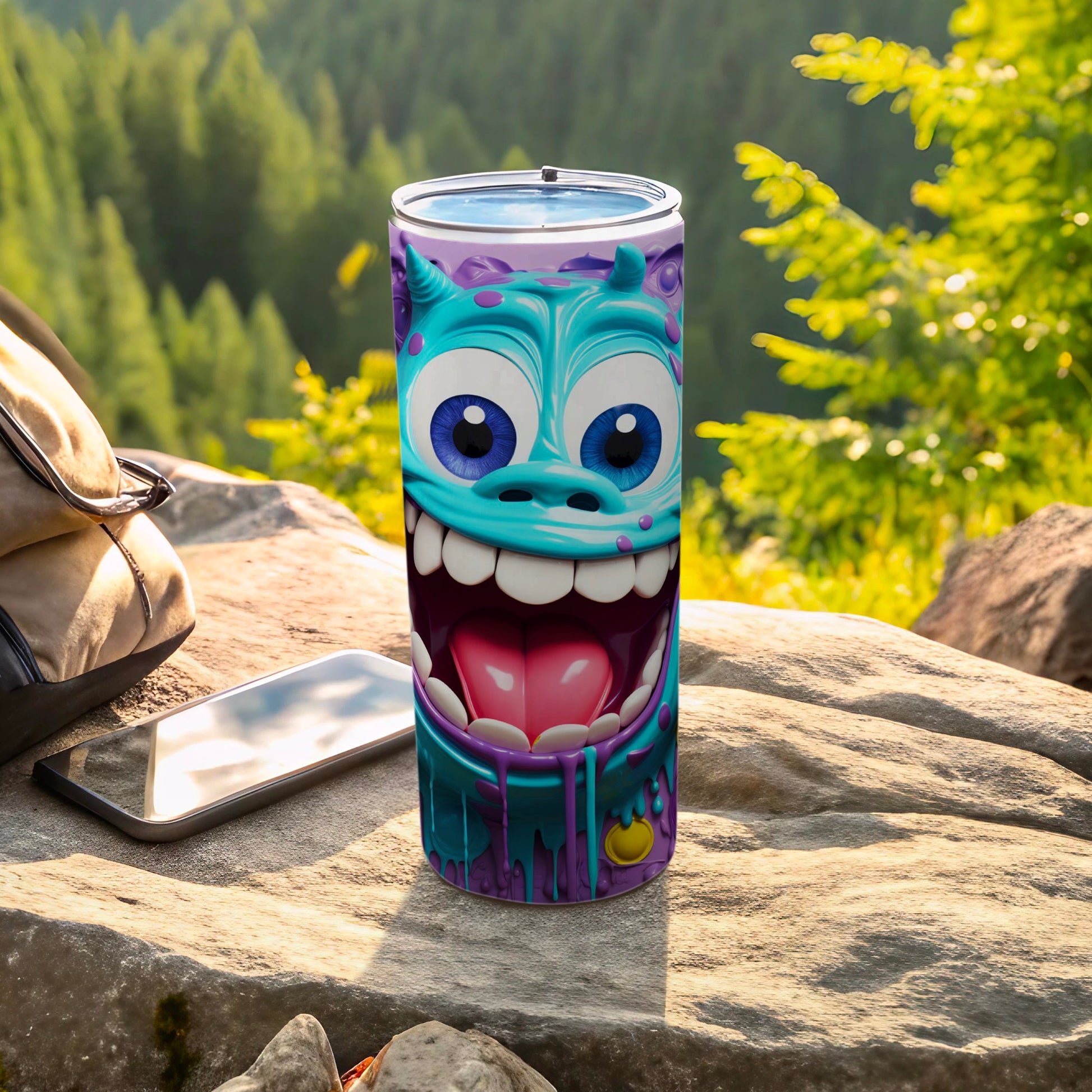 Colorful Monster Face Insulated Tumblers for Travel