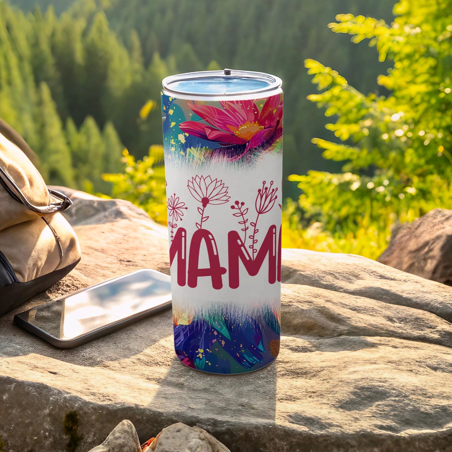 Vibrant Floral MAMA Design Insulated Tumbler Product