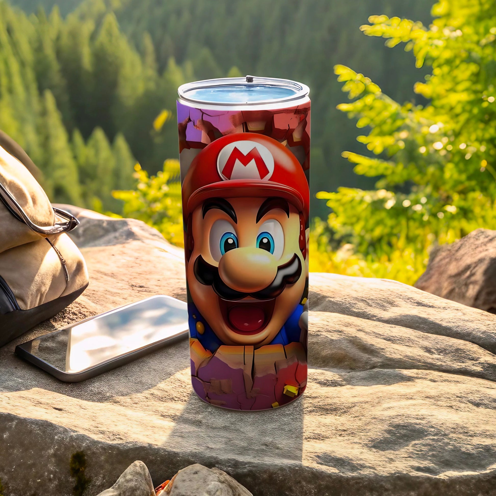 Colorful Mario Design Travel Tumbler for On-the-Go