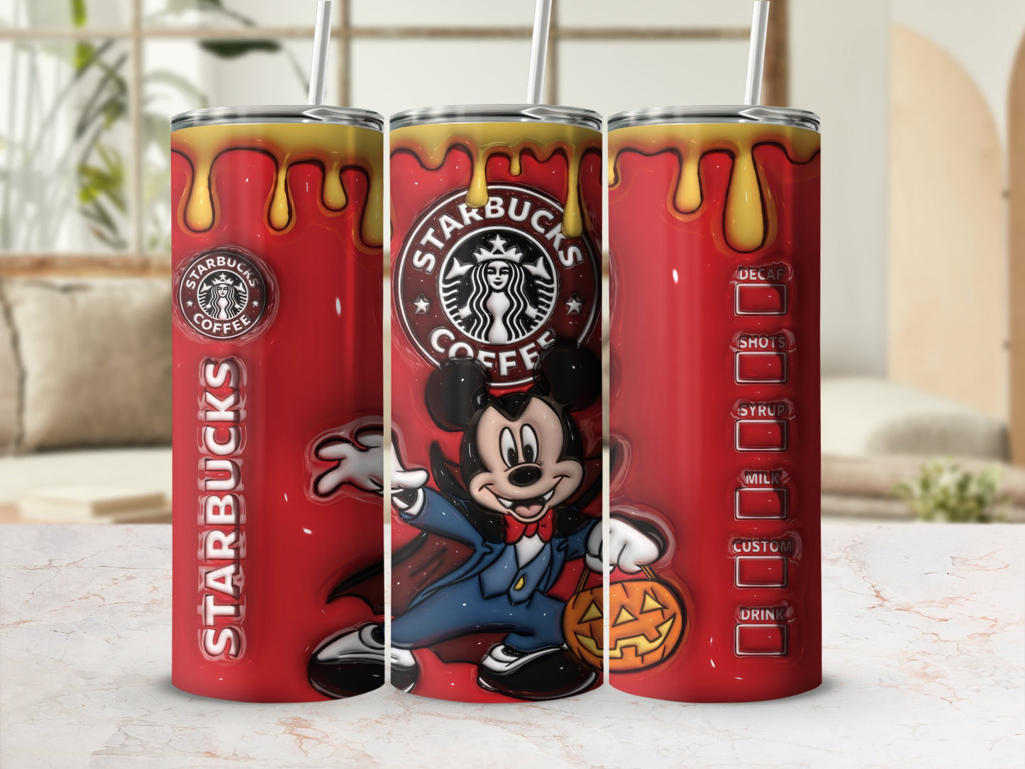 Starbucks Mickey Halloween Custom Tumbler Cup