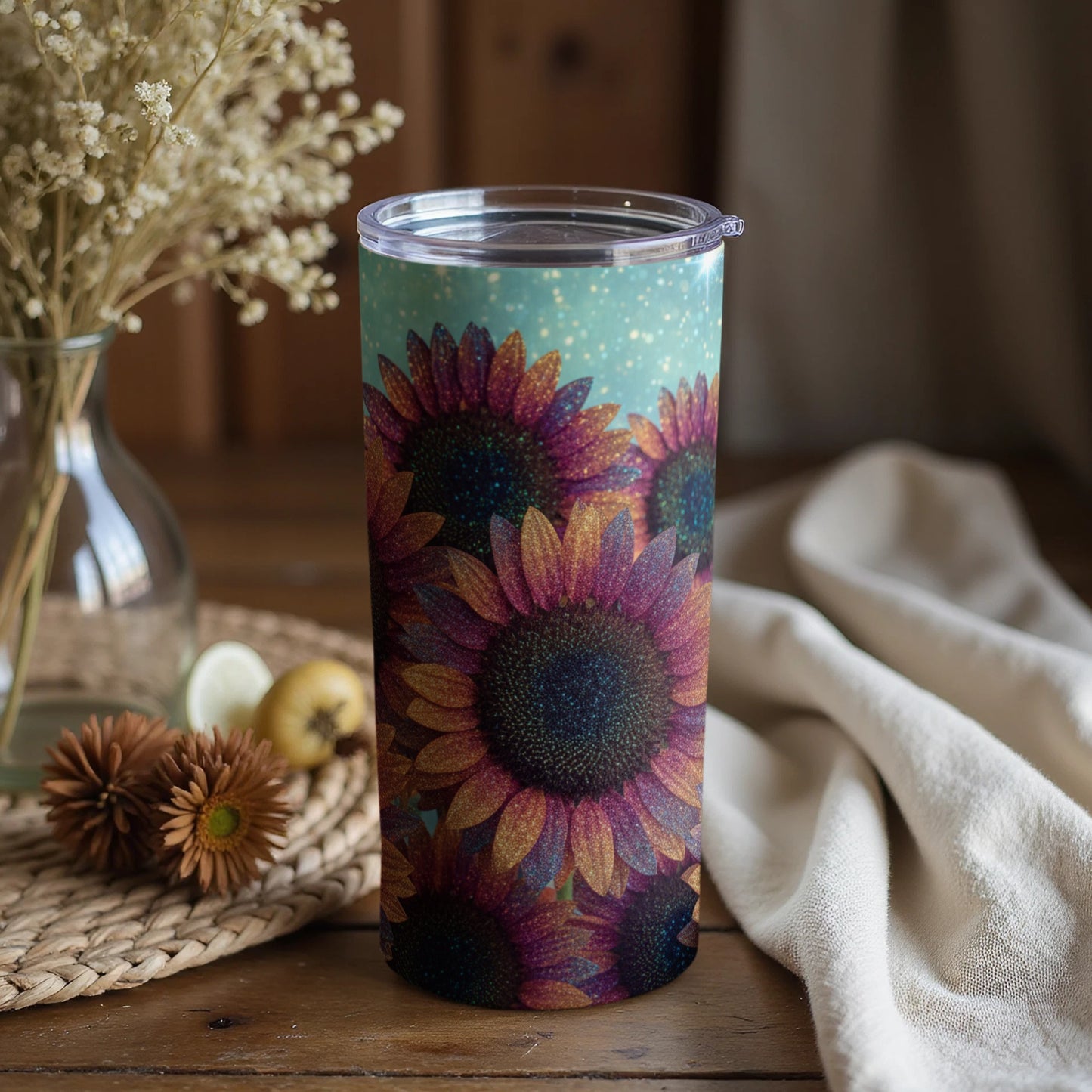 Sunflower Starry Night Insulated Tumbler Cup