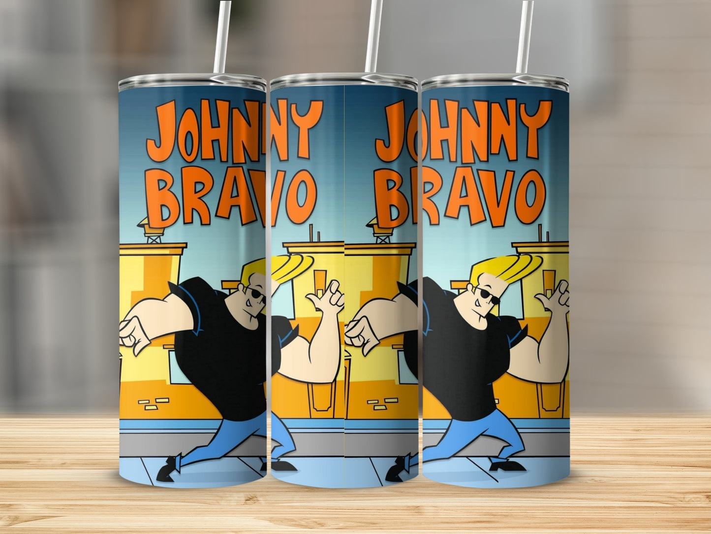 Johnny Bravo Cartoon Character Tumbler Cup