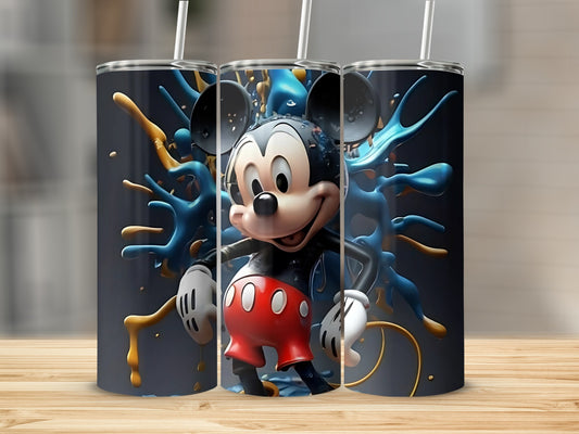 Vibrant Mickey Mouse Splash Art Tumbler 20oz Cup