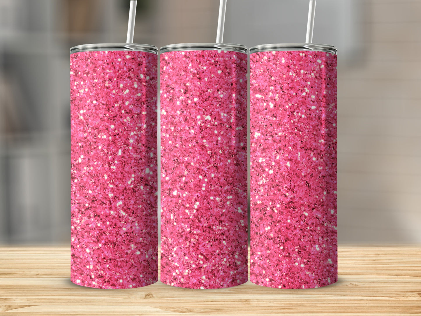 Sparkling Pink Glitter Design Tumbler Product