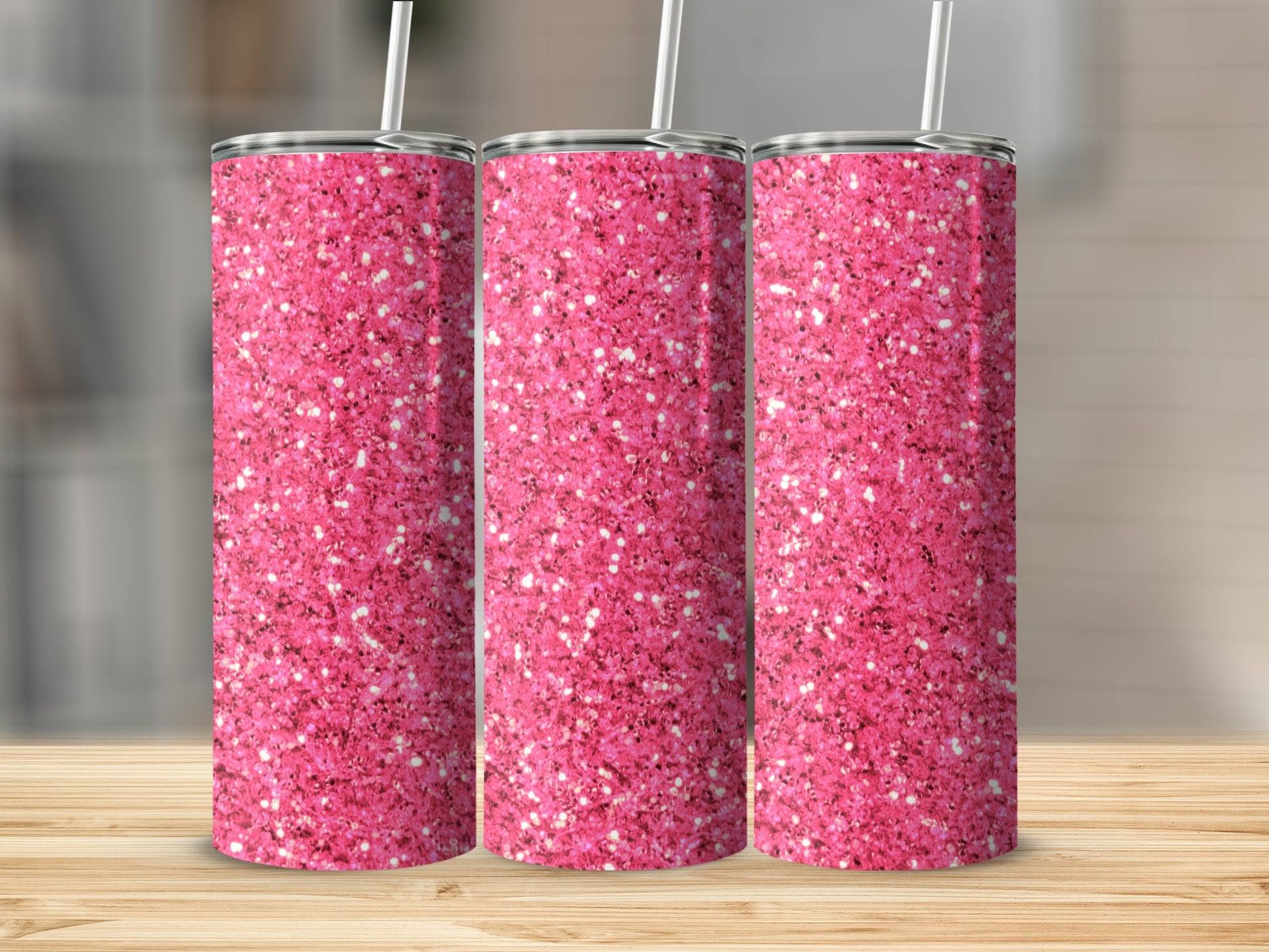 Sparkling Pink Glitter Design Tumbler Product