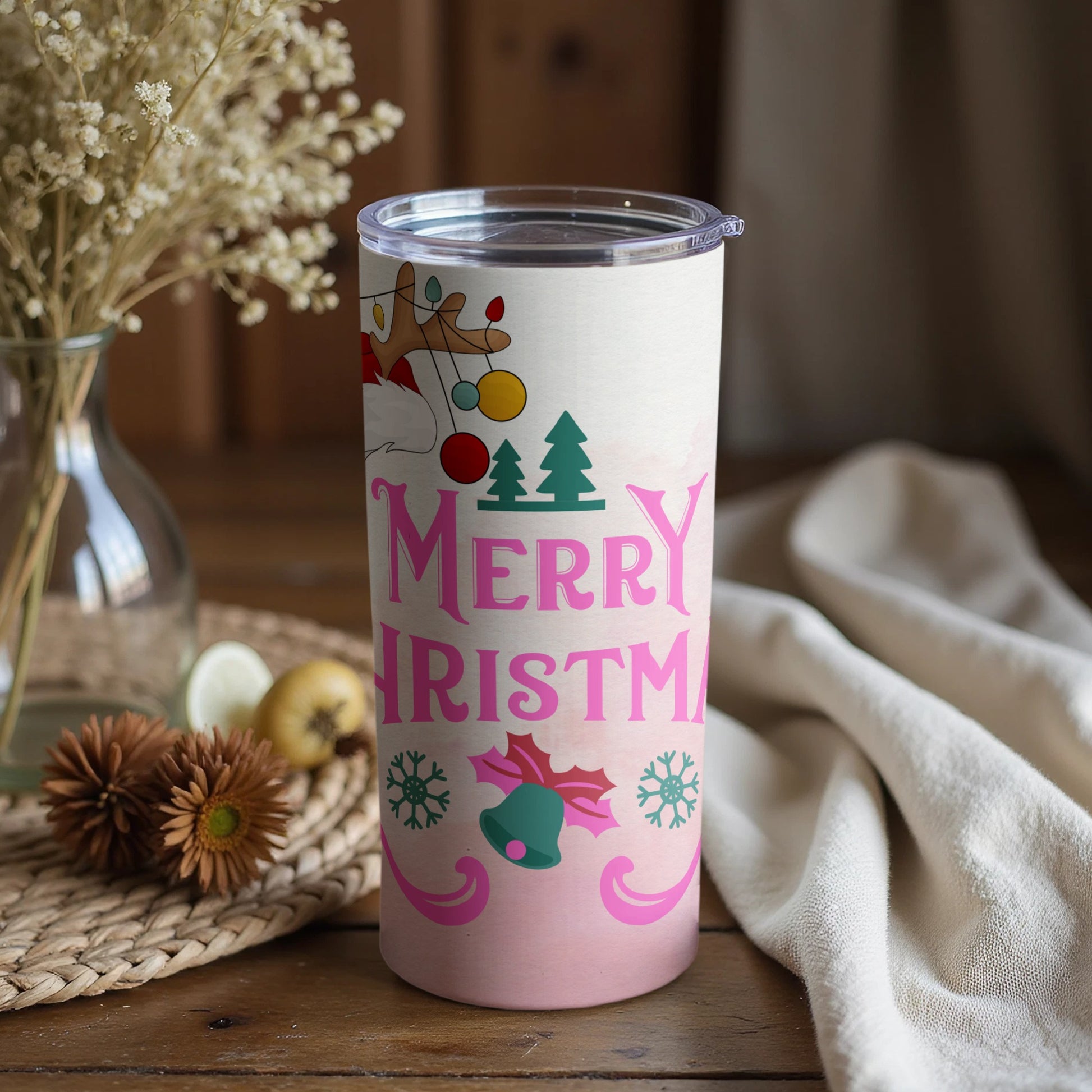 Merry Christmas Festive Holiday Tumbler Drinkware