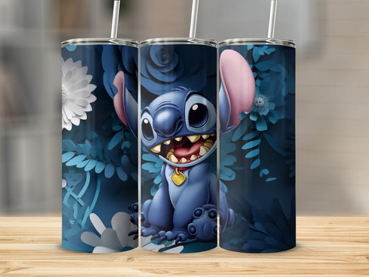 Cute Cartoon Alien Blue Insulated Tumbler Stainless Steel