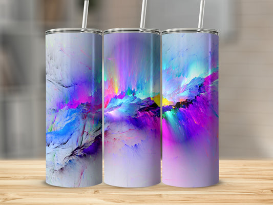 Abstract Bursting Colors Digital Landscape Art Tumblers