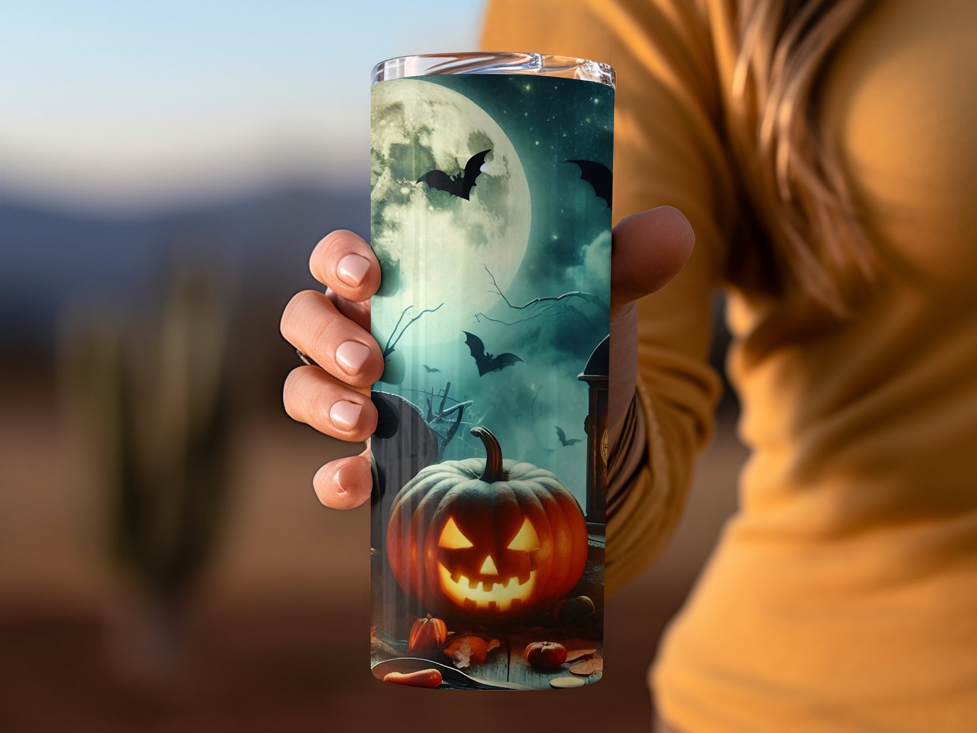 Spooky Halloween Themed Jack O' Lantern Wrap Tumbler