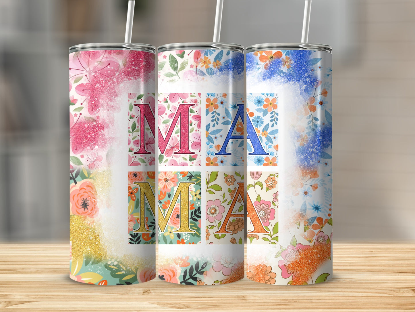 Floral Mama Design Tumbler for Everyday Use