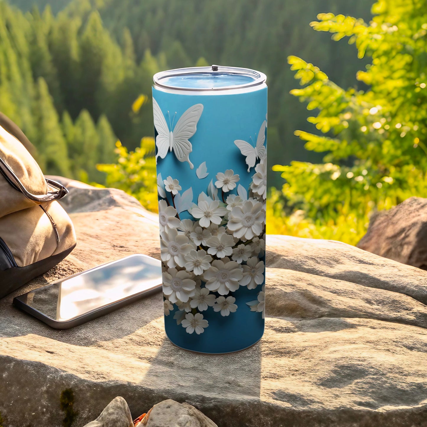 Blue White Butterfly Flowers Design Tumbler product type
Tumbler
Butterfly design
Floral design
White butterflies
White flowers
Blue tumbler
Drinkware
Cup
Bottle
Nature inspired
Spring theme
Summer accessory
Outdoor gear
Gift idea
Beverage holder
Insulated cup
Travel tumbler
Reusable cup
Stylish drinkware
Unique design