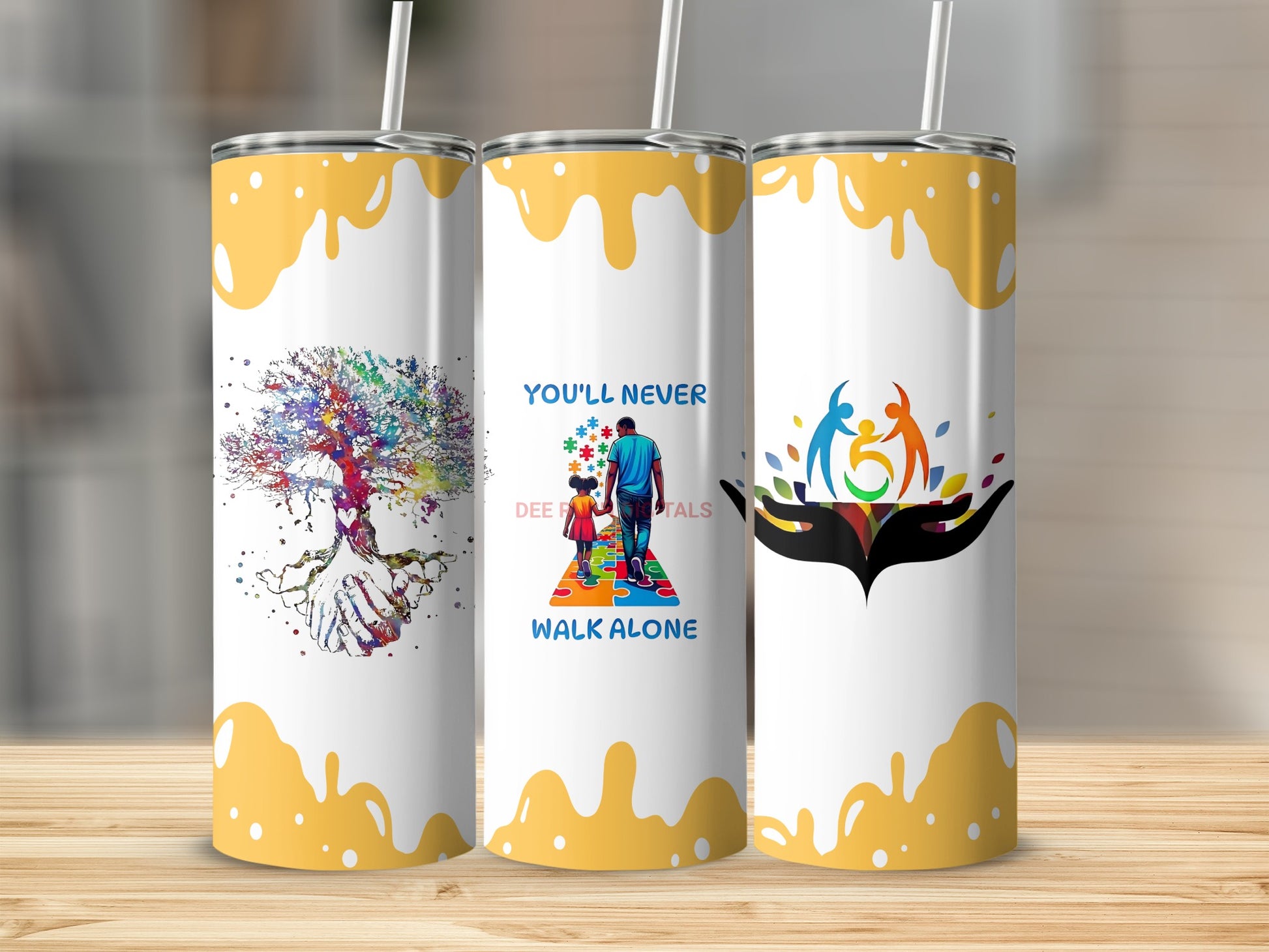 Colorful Inspirational Designs Tumbler Set