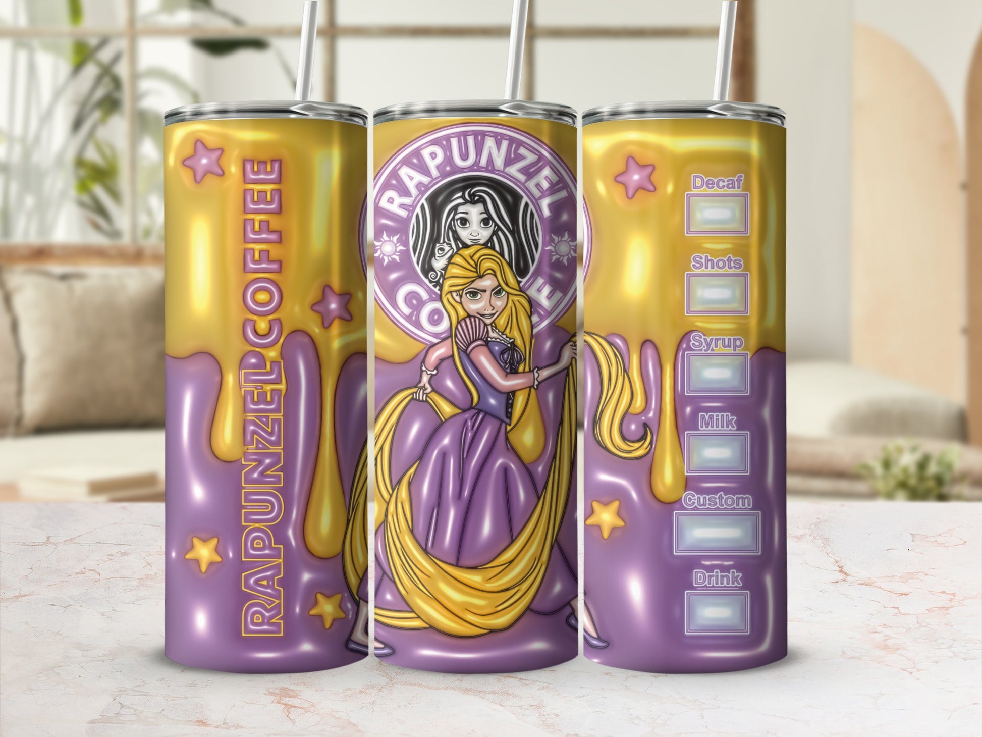 Rapunzel Coffee Design Insulated Double-Wall Tumbler