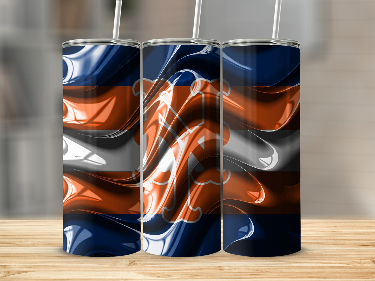 Wavy Abstract Pattern With Shape Design Print Tumblers
