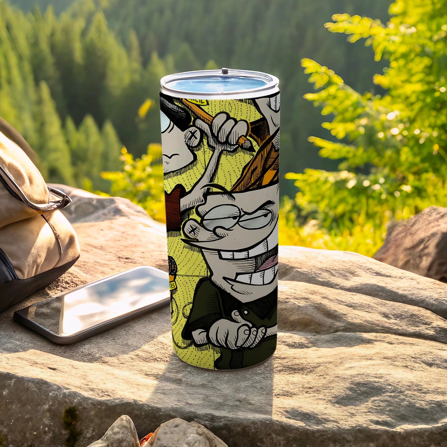 Funky Cartoon Character Tumbler for Outdoor Adventures