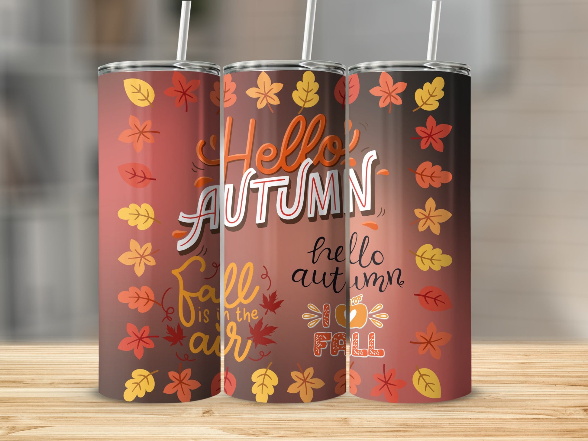 Hello Autumn Fall Is In The Air Seasonal Tumbler