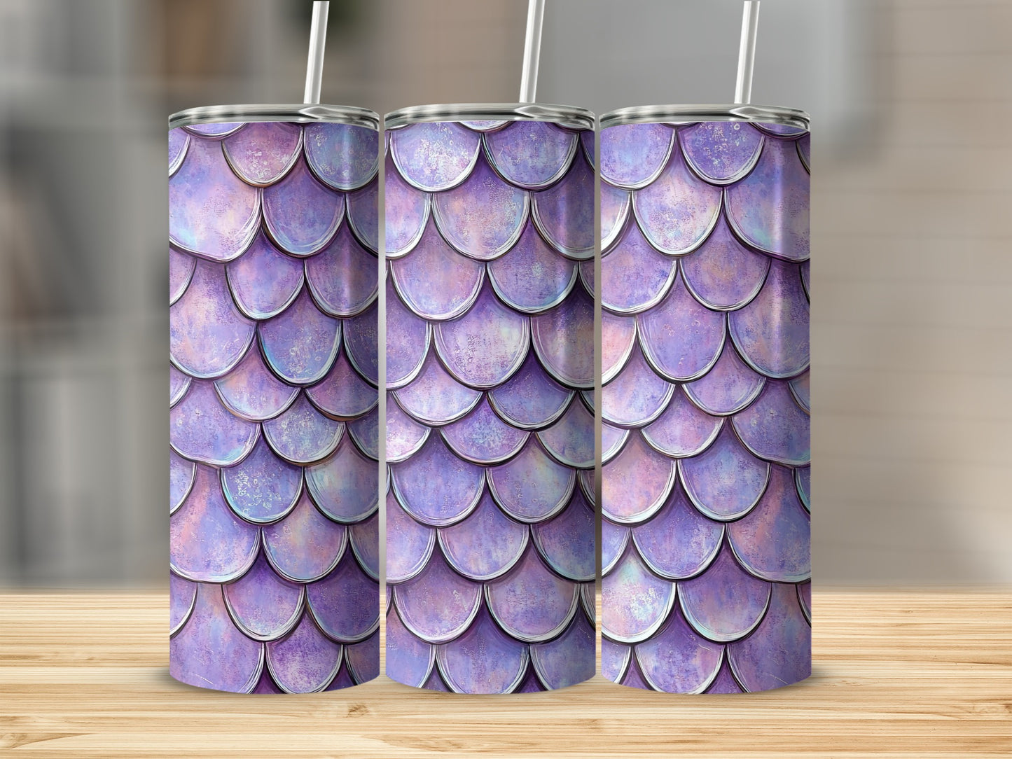Shimmering Purple Scales Design for Unique Style Tumblers