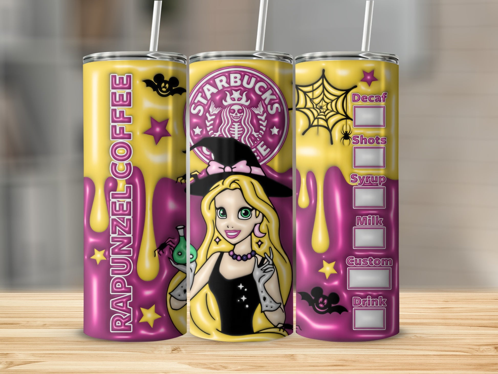Rapunzel Coffee Starbucks Halloween Themed Tumbler
