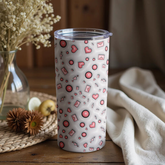 Cute Heart and Envelope Design Tumbler Cup
