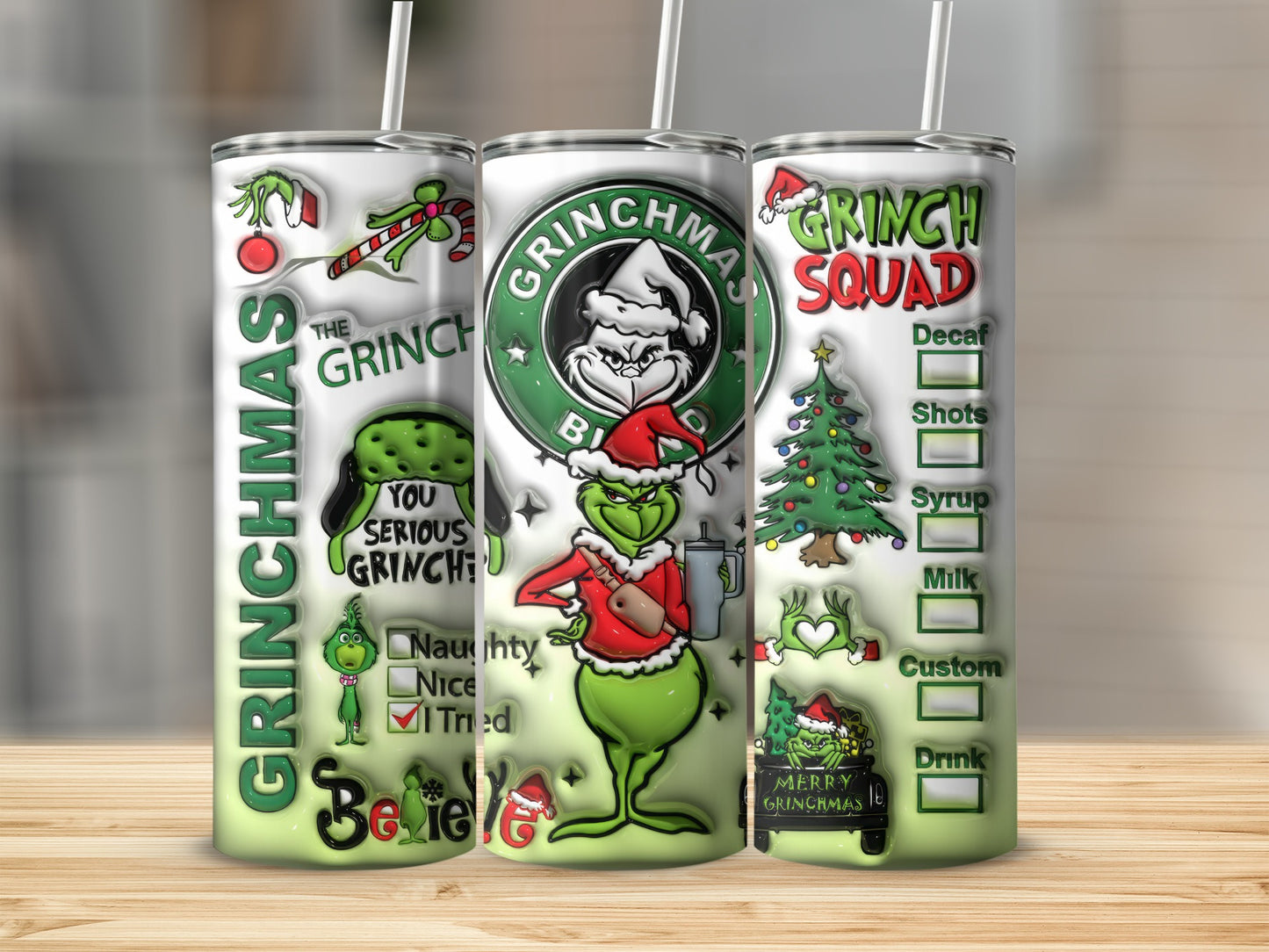 Merry Grinchmas Grinch Squad Graphic Drinkware Tumbler