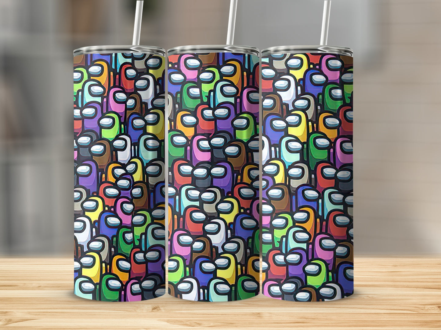 Colorful Crewmates Design Stainless Steel Tumbler
