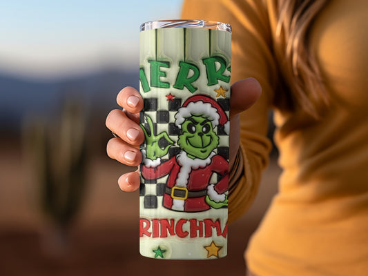 Merry Grinchmas Festive Stainless Steel Tumbler