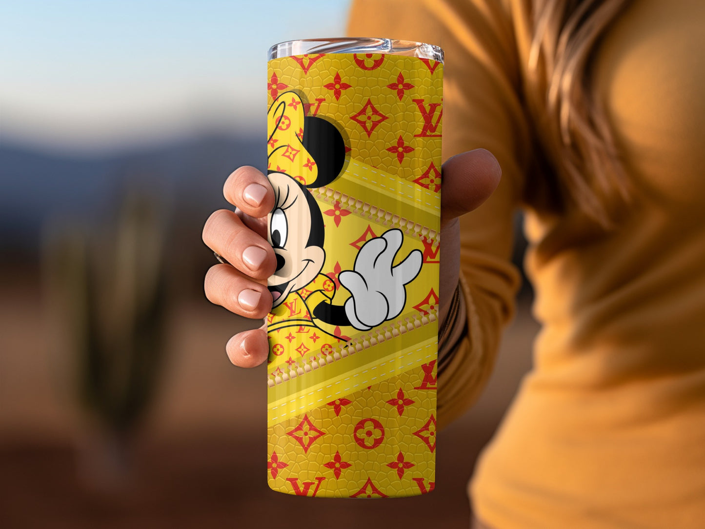 Vibrant Minnie Mouse Themed Tumbler Perfect for Fans