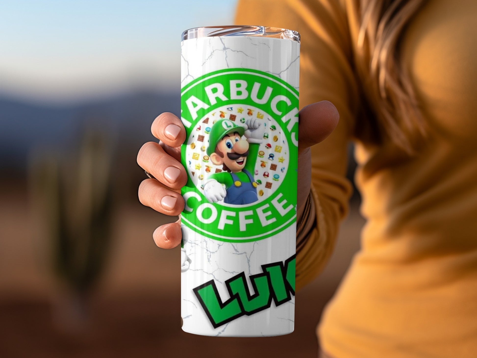 Luigi Starbucks Coffee Design Tumbler Cup for Sale