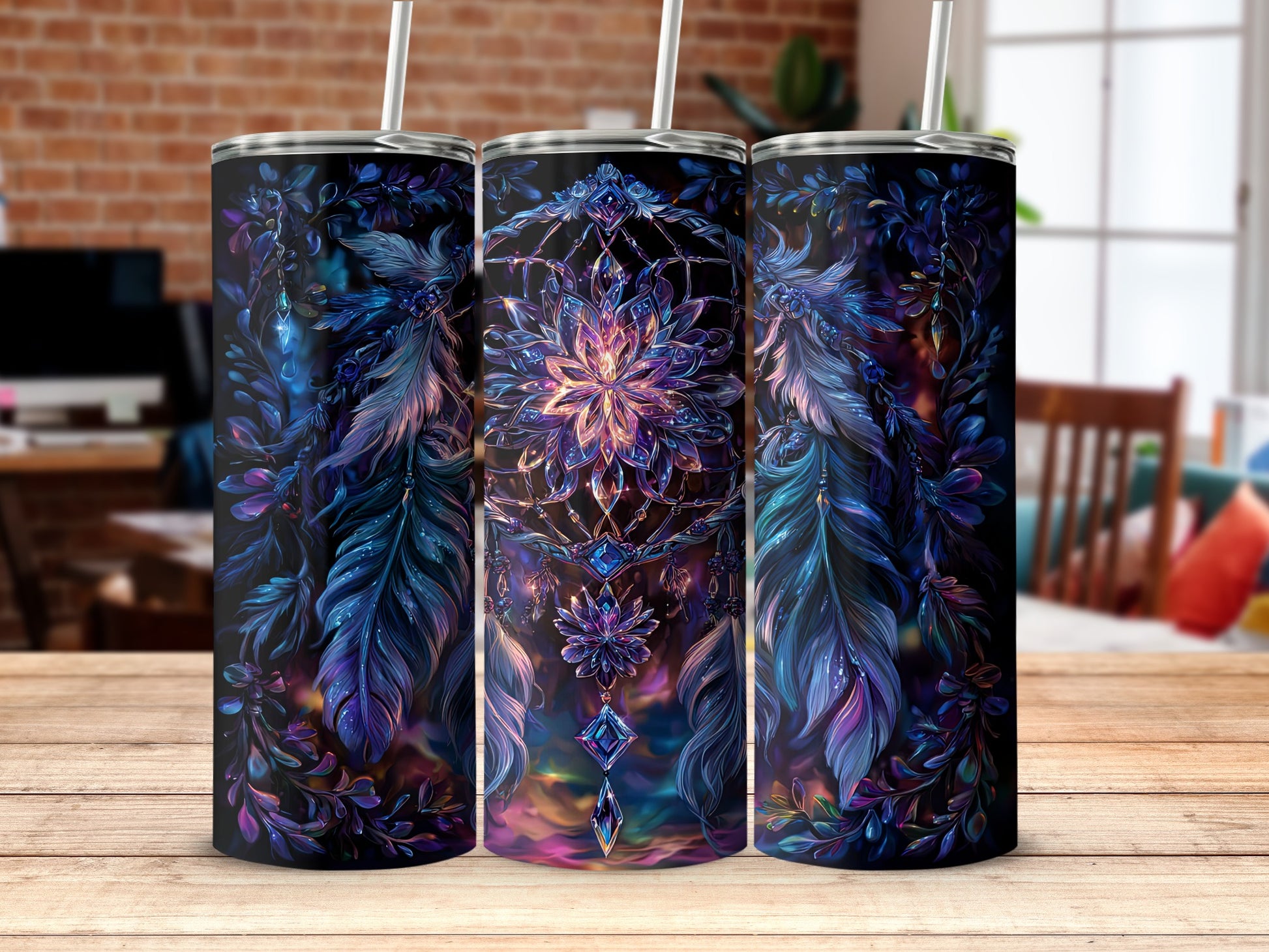 Dreamcatcher Design Tall Tumbler with Lid