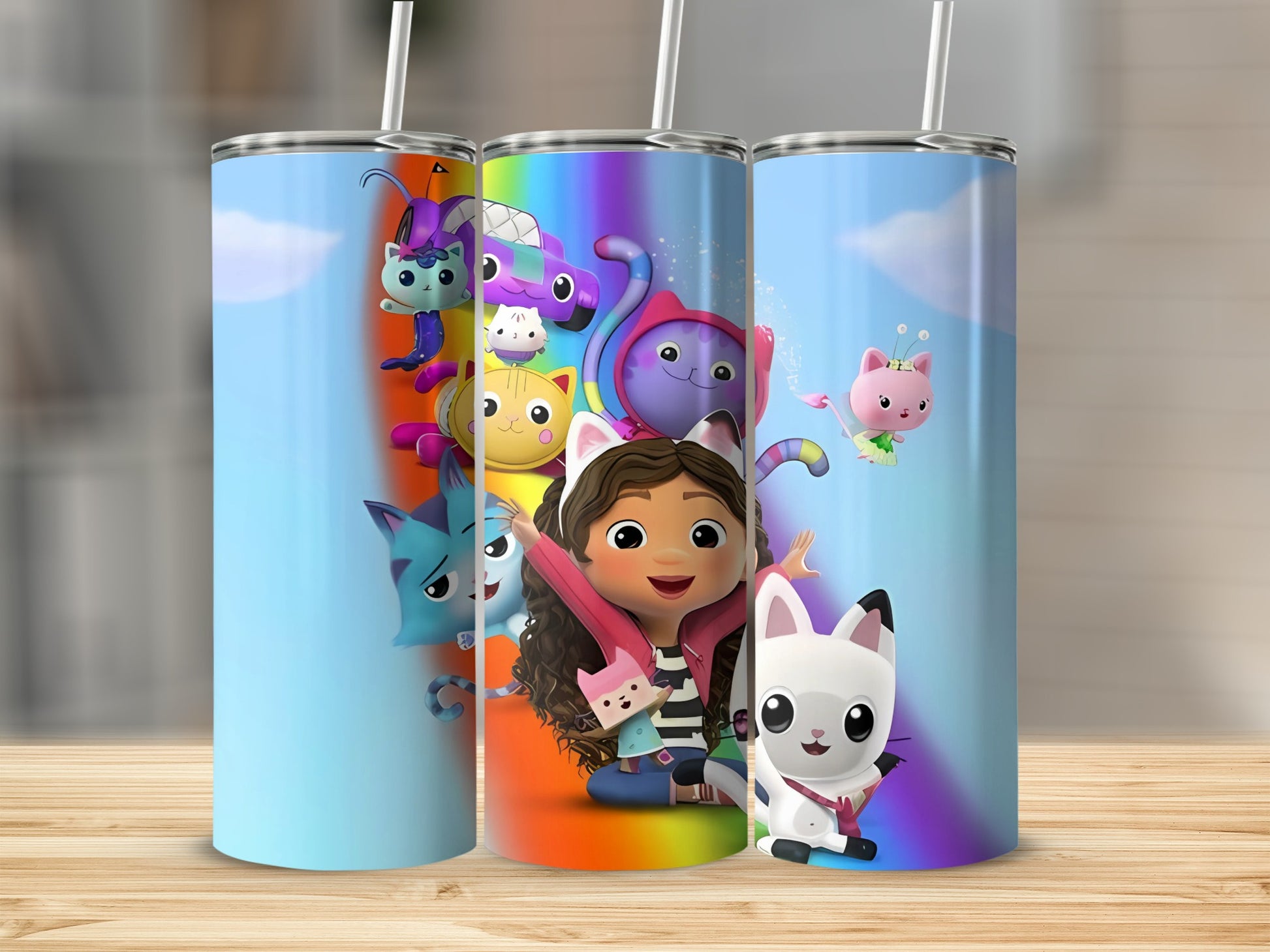 Colorful Kids Cartoon Character Tumblers Drinkware
