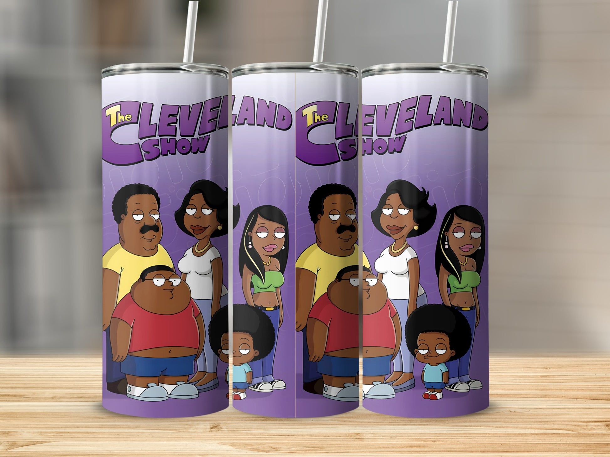 The Cleveland Show Characters Purple Insulated Tumbler