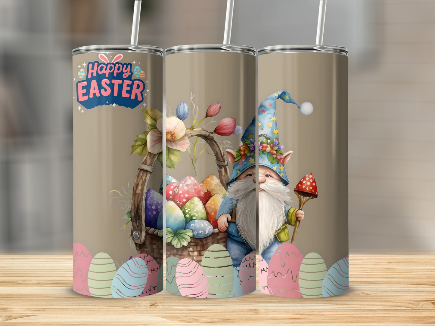 Happy Easter Gnome and Eggs Tall Tumbler  Product